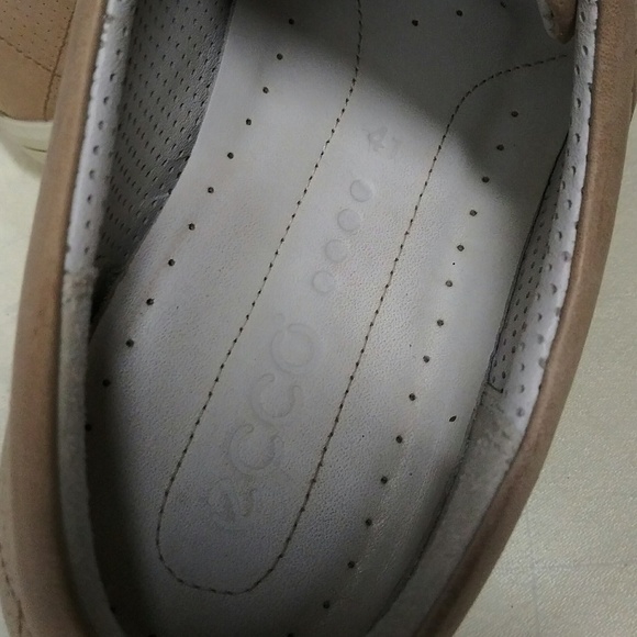 𝅺ECCO Tan Diamond Stitched Leather Upper Round Toe Lace Up Low Top Sneaker Shoe - Picture 8 of 8